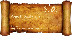 Vogel Oszkár névjegykártya